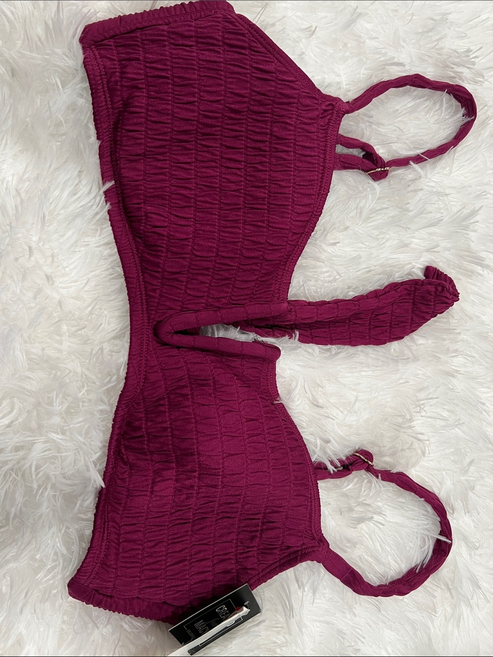 Bar III Textured Bralette in Deep Wine